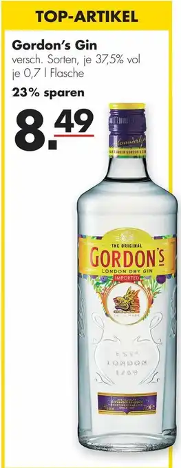 Handelshof Gordon's Gin 0,7L Angebot