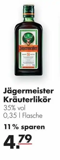 Handelshof Jägermeister Kräuterlikör 0,35L Angebot