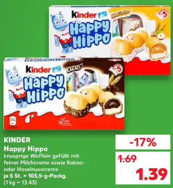 Kaufland Kinder Happy Hippo 103,5 g Packg. Angebot