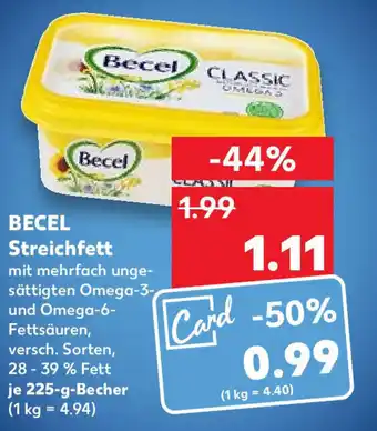 Kaufland Becel Streichfett 225 g Becher Angebot