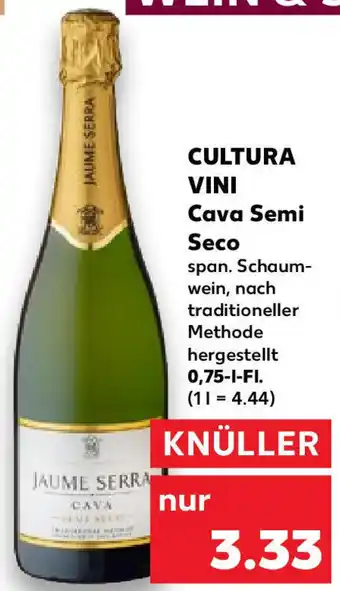 Kaufland Cultura Vini Cava Semi Seco 0,75 l Fl. Angebot