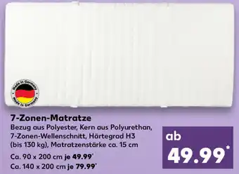 Kaufland 7 Zonen Matratze 90 x 200 cm Angebot