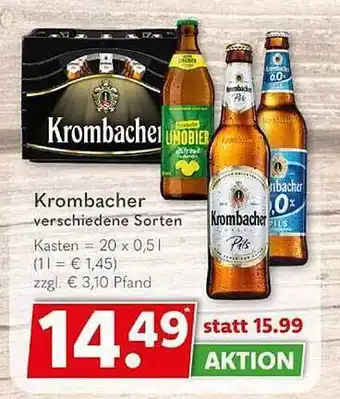 Getränkeland Krombacher verschiedene sorten Angebot