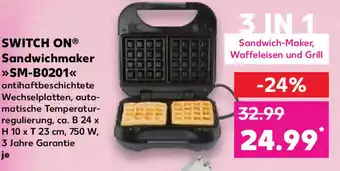 Kaufland Switch On® Sandwichmaker>>SM-B0201<< Angebot