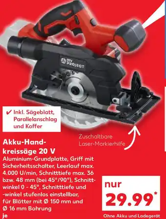 Kaufland Akku Handkreissäge 20V Angebot