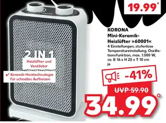 Kaufland Korona Mini Keramik Heizlüfter>>60001<< Angebot