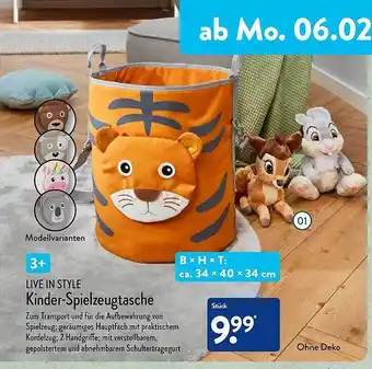 Aldi Nord Live in style kinder-spielzeugtasche Angebot