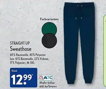 Aldi Nord Straight up sweathose Angebot