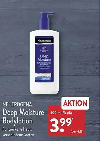 Aldi Nord Neutrogena deep moisture bodylotion Angebot