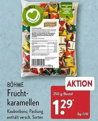 Aldi Nord Böhme fruchtkaramellen Angebot