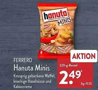 Aldi Nord Ferrero hanuta minis Angebot