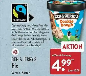 Aldi Nord Fairtrade ben & jerry's eis Angebot