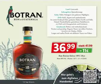 Getränkeland Ron botran solera 1893 18yo Angebot