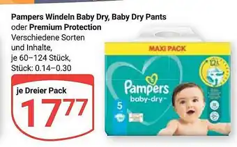 Globus Pampers windeln baby dry, baby dry pants oder premium protection Angebot