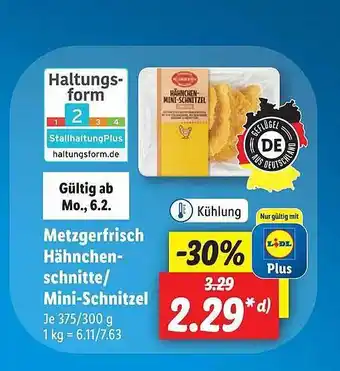 Lidl Metzgerfrisch hähnchenschnitte oder mini-schnitzel Angebot