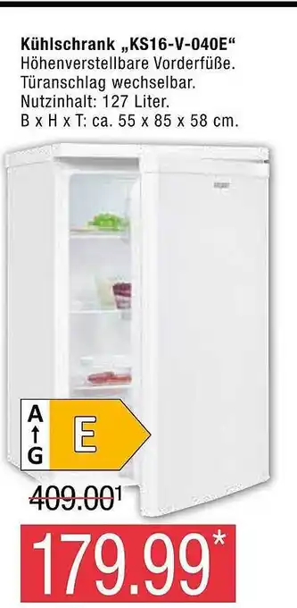 Marktkauf Kühlschrank „ks16-v-040e“ Angebot