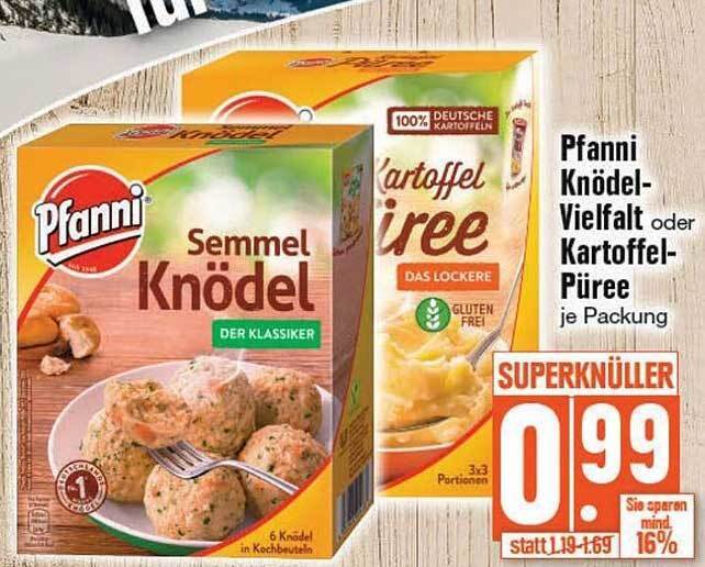 Pfanni knödelvielfalt oder kartoffelpüree Angebot bei Edeka