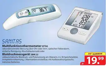 Famila Nord Ost Sanitas multifunktionsthermometer sft65 oder blutdruckmessgerät sbm22 Angebot