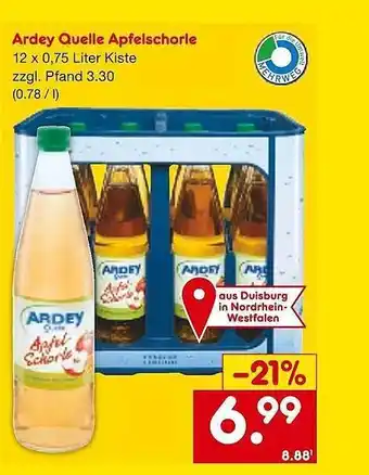 Netto Marken-Discount Ardey quelle apfelschorle Angebot