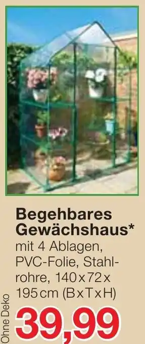 Jawoll Begehbares Gewächshaus 140 x 72 x 195 cm Angebot