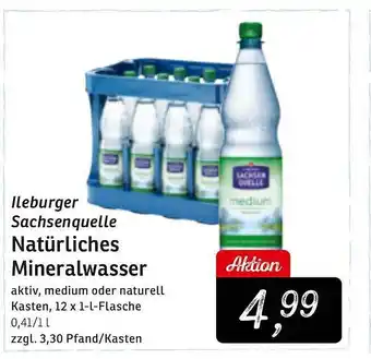 KONSUM Ileburger sachsenquelle natürliches mineralwasser aktiv, medium oder naturell kasten Angebot