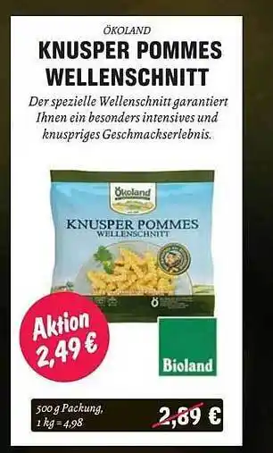 Temma Ökoland knusper pommes wellenschnitt Angebot