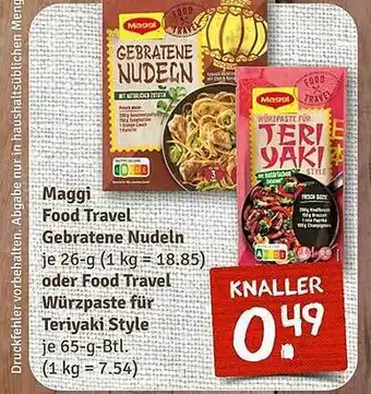 nahkauf Maggi food travel gebratene nudeln oder food travel würzpaste für teriyaki style Angebot