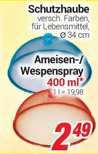 CENTERSHOP Schutzhaube oder Ameisen-/Wespenspray 400ml Angebot