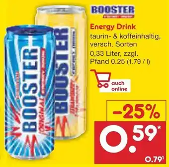 Netto Marken-Discount Booster Energy Drink 0,33 Liter Angebot