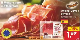 Netto Marken-Discount Original Jamón Serrano 100 g Angebot