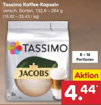 Netto Marken-Discount Tassimo Kaffee Kapseln 132,8-264 g Angebot