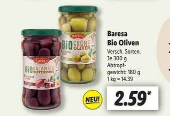 Lidl Baresa bio oliven Angebot