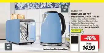 Lidl Silvercrest toaster „stb 950 a1” wasserkocher „swkb 3100 a1” Angebot