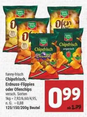 Marktkauf Funny-frisch chipsfrisch, erdnuss-flippies oder ofenchips Angebot