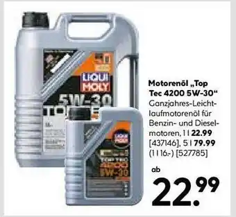 Hellweg Motorenöl „top tec 4200 5w-30” Angebot