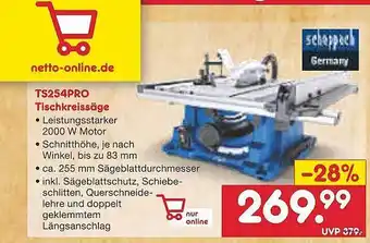 Netto Marken-Discount Ts254pro tischkreissäge scheppach Angebot