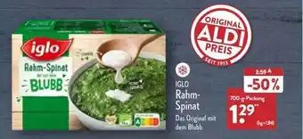 Aldi Nord Iglo rahm-spinat Angebot