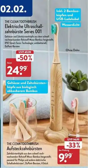 Aldi Nord The clean toothbrush elektrische ultraschallzahnbürste series 001 Angebot