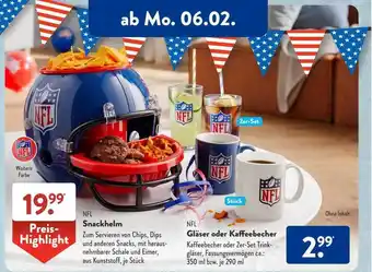 Aldi Süd Nfl snackhelm oder gläser oder kaffeebecher Angebot