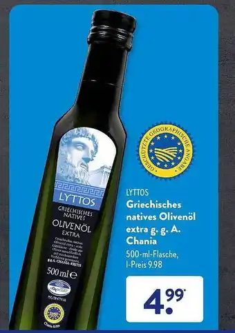 Aldi Süd Lyttos griechisches natives olivenöl extra g.g.a. chania Angebot