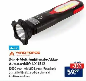 Aldi Süd Yard force 3in1-multifunktionale-akku-autostarthilfe lx js12 Angebot