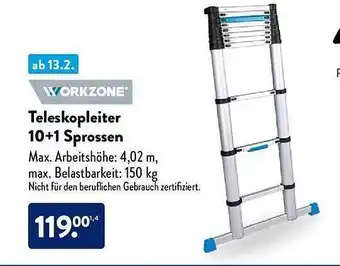 Aldi Süd Workzone teleskopleiter 10+1 sprossen Angebot