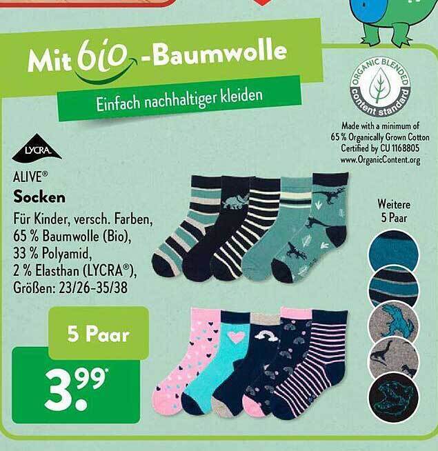 Alive socken Angebot bei Aldi Süd