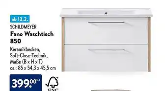 Aldi Süd Schildmeyer fano waschtisch 850 Angebot