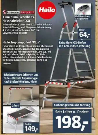 Bauhaus Aluminium-sicherheits-haushaltsleiter 'xxl' hailo treppenpodest 'plus' Angebot