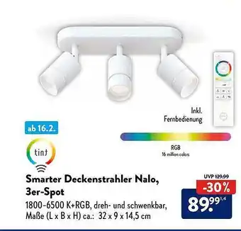 Aldi Süd Smarter deckenstrahler nalo, 3er-spot Angebot