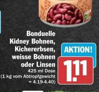 dodenhof Bonduelle kidney bohnen, kichererbsen, weisse bohnen oder linsen Angebot