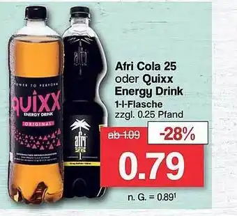 Famila Nord West Afri cola 25 oder quixx energy drink Angebot