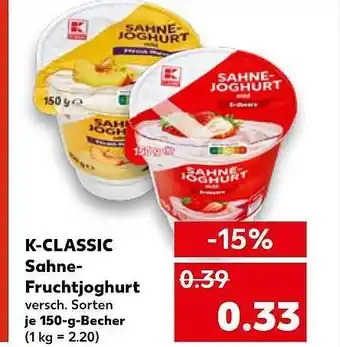 Kaufland K-classic sahne-fruchtjoghurt Angebot