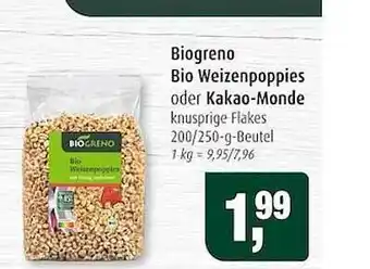 Markant Biogreno bio weizenpoppies oder kakao-monde Angebot